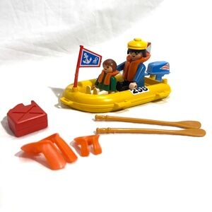 VNTG 1980's Playmobil Boat with Figures and Accessories